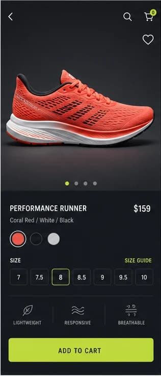 Product detail page from the sample Velocita commerce journey